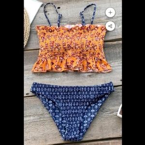 SUMMER PAISLEY SMOCKED BIKINI